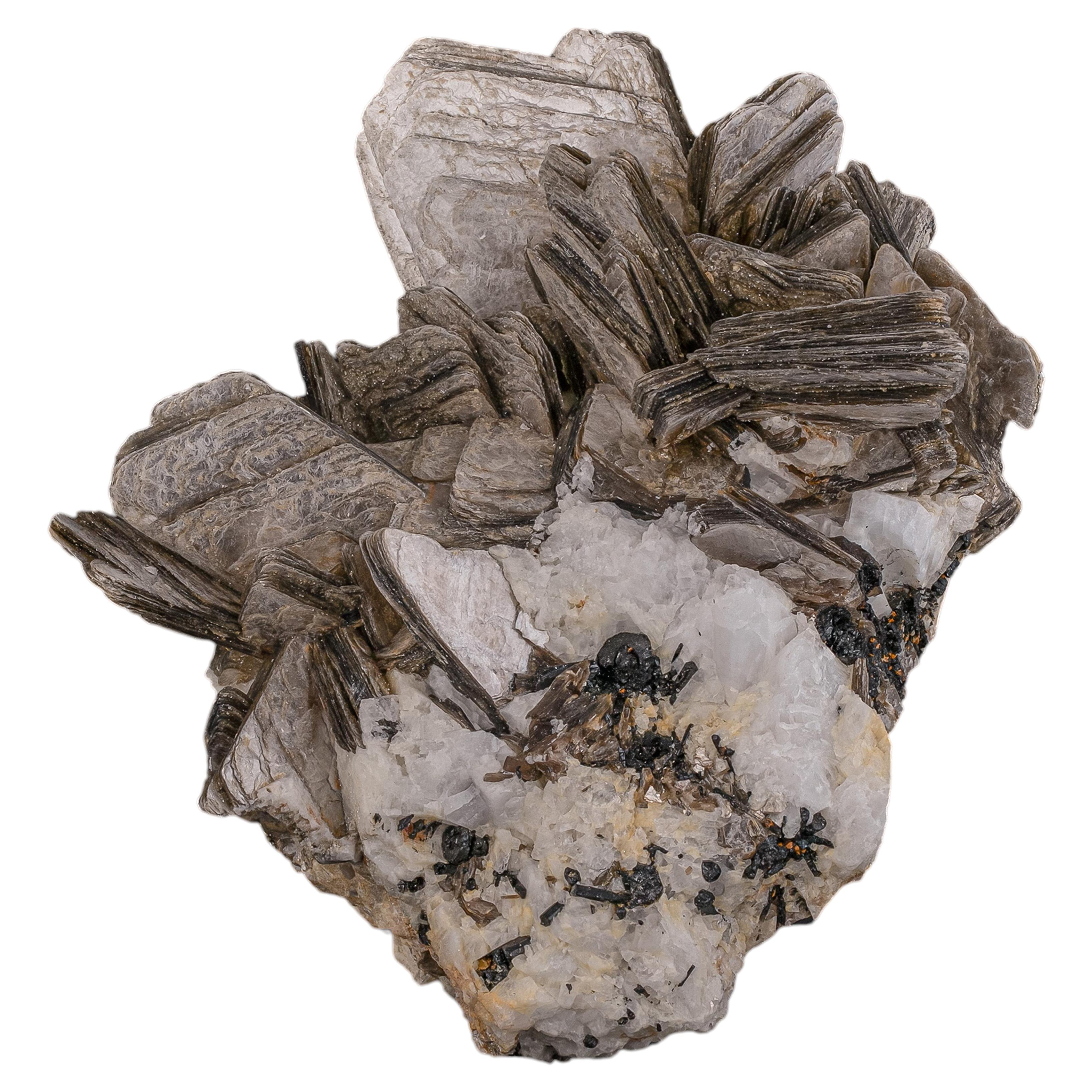 Natural Specimen Of Muscovite With Garnet Crystals From Pakistan