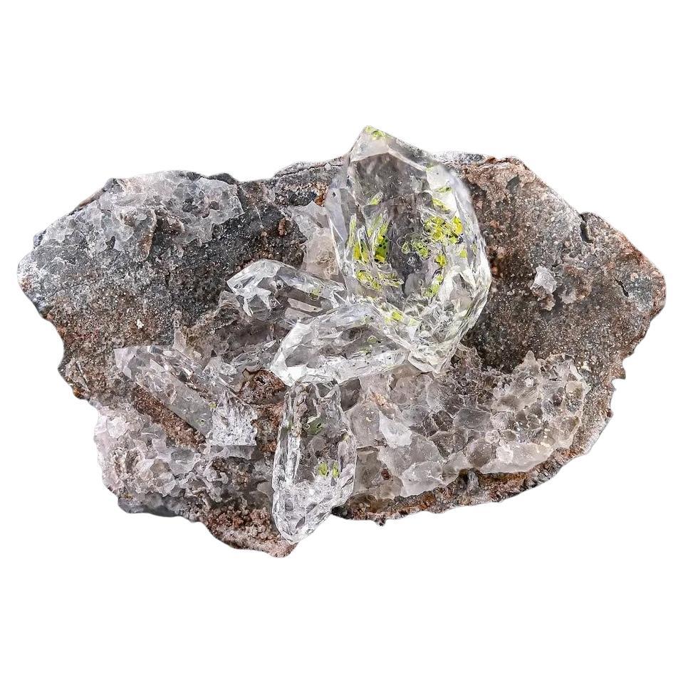 Natural Specimen Of Petroleum Quartz On Calcite From Pakistan