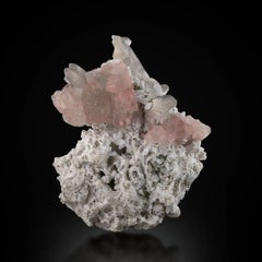 Natural Specimen Of Pink Fluorite On Albite From Pakistan