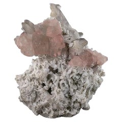 Natural Specimen Of Pink Fluorite On Albite From Pakistan