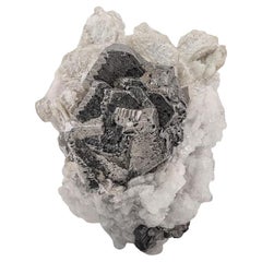 Natural Specimen Of Rare Silver Arsenopyrite Crystals With Apatite From Pakistan