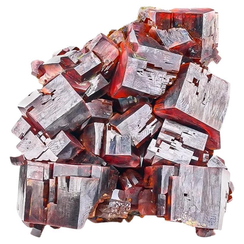 Natural Specimen Of Rare Vanadinite Crystal Cluster From Morocco in vendita