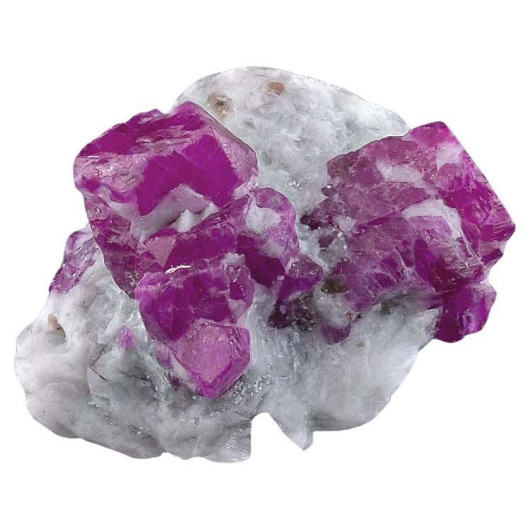 Natural Specimen Of Ruby Crystals On Marble From Afghanistan