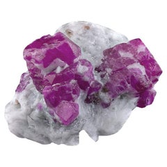 Natural Specimen Of Ruby Crystals On Marble From Afghanistan