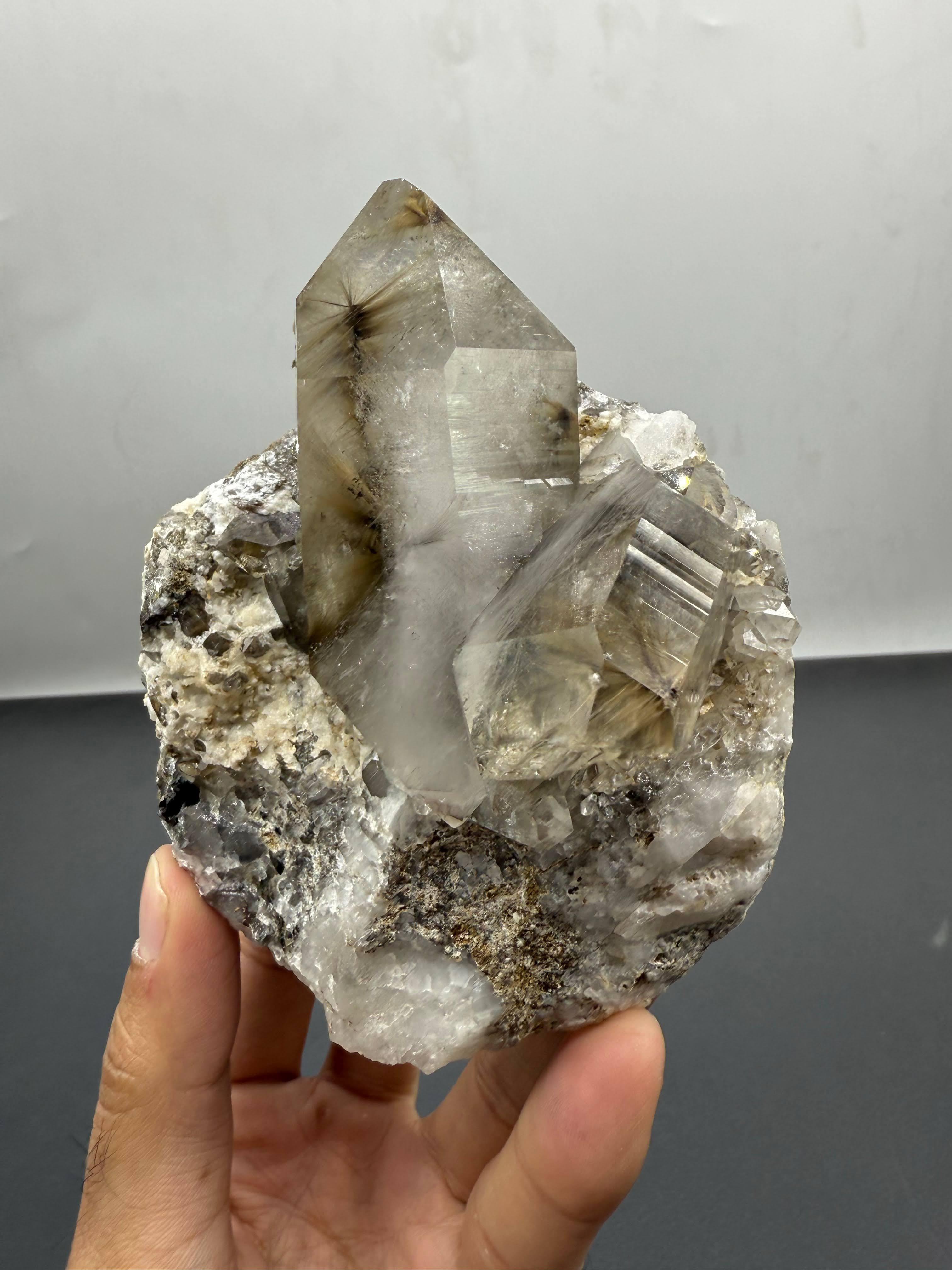 Natural Specimen Of Rutile Quartz Crystals On Matrix From Pakistan For Sale 1