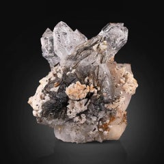 Natürliches Exemplar von Zepter Quarz auf Calcit aus Pakistan