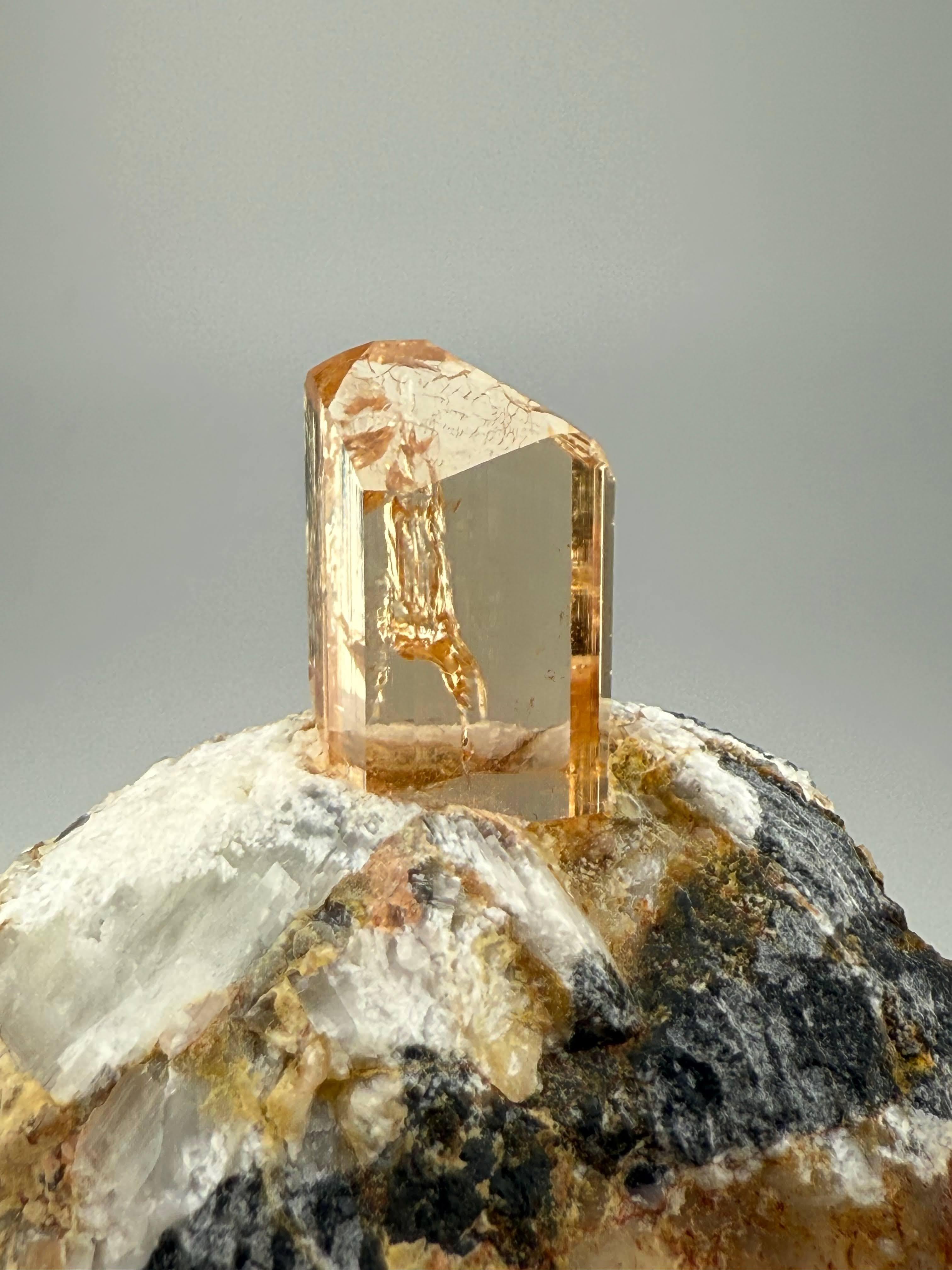 Natural Specimen Of Top Quality Topaz Crystal On Calcite From Pakistan For Sale 4