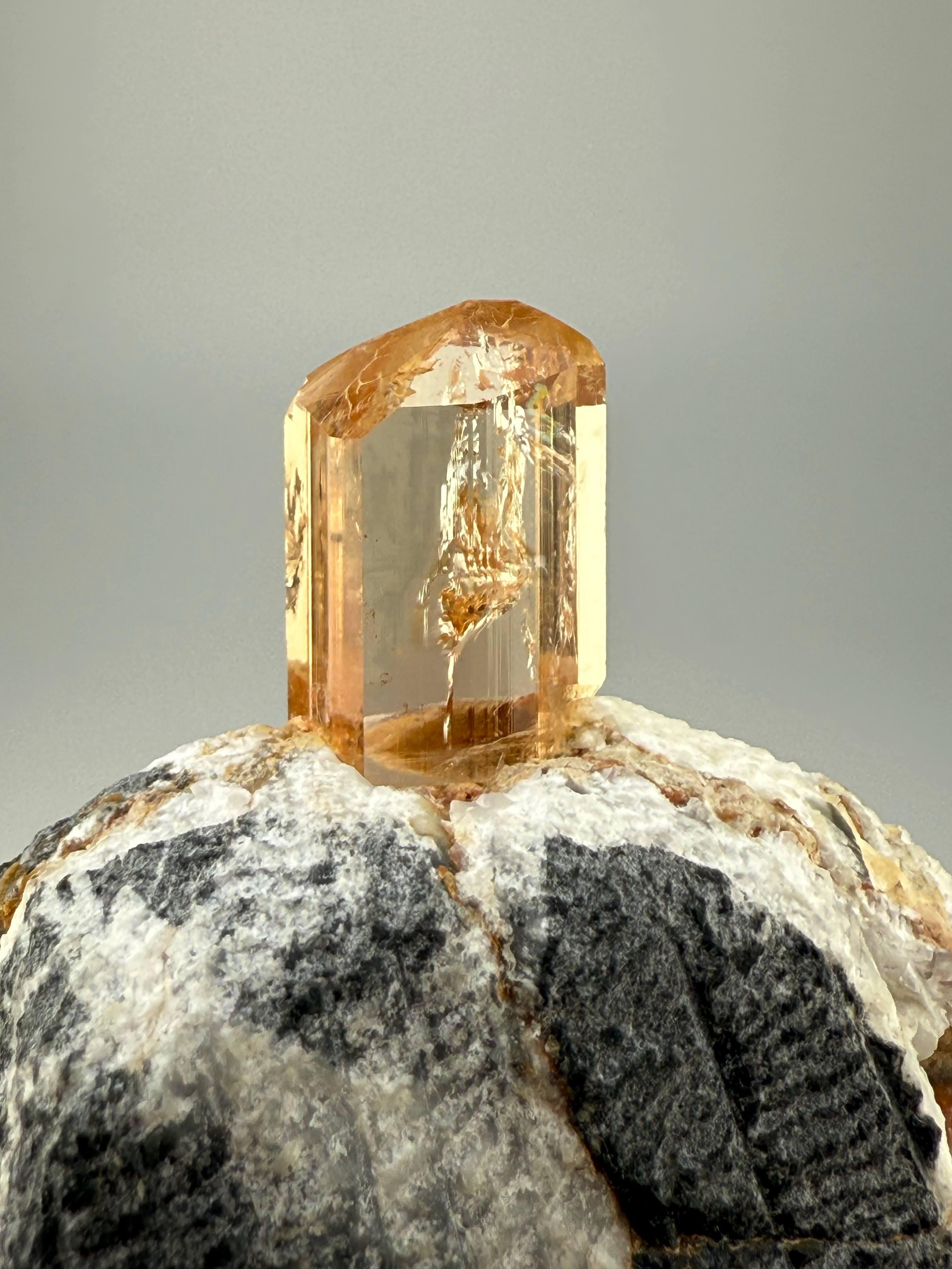 Pakistani Natural Specimen Of Top Quality Topaz Crystal On Calcite From Pakistan For Sale