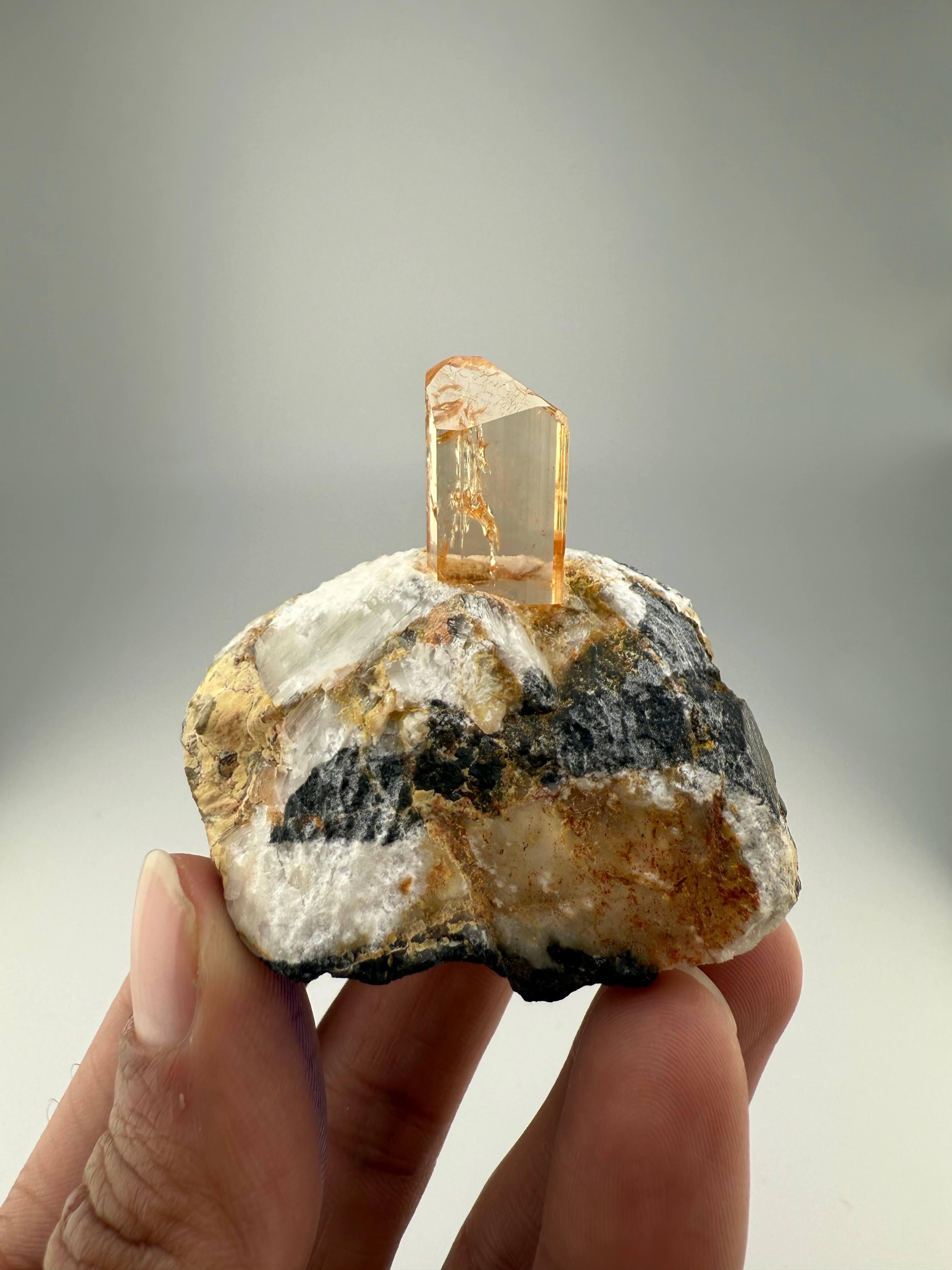 Natural Specimen Of Top Quality Topaz Crystal On Calcite From Pakistan For Sale 1