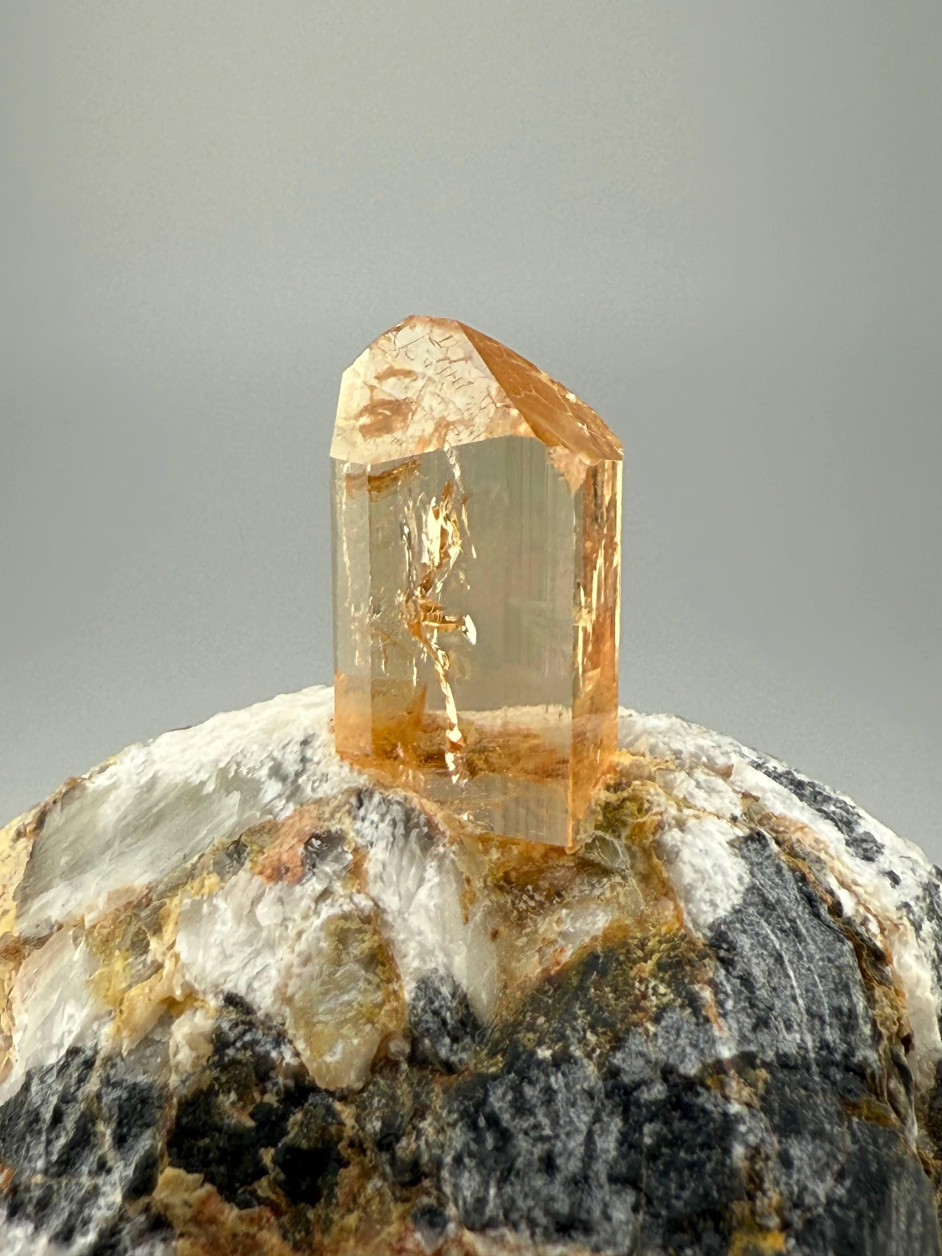 Natural Specimen Of Top Quality Topaz Crystal On Calcite From Pakistan For Sale 2