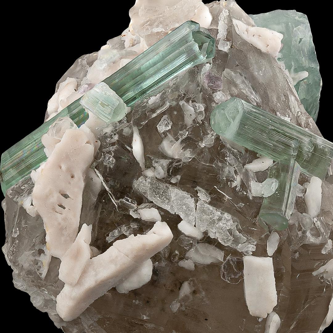 Adam Style Natural Specimen Of Tourmaline Crystals On Smoky Quartz From Afghanistan For Sale