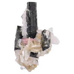 Natural Specimen Of Tourmaline Crystals With Apatite From Pakistan
