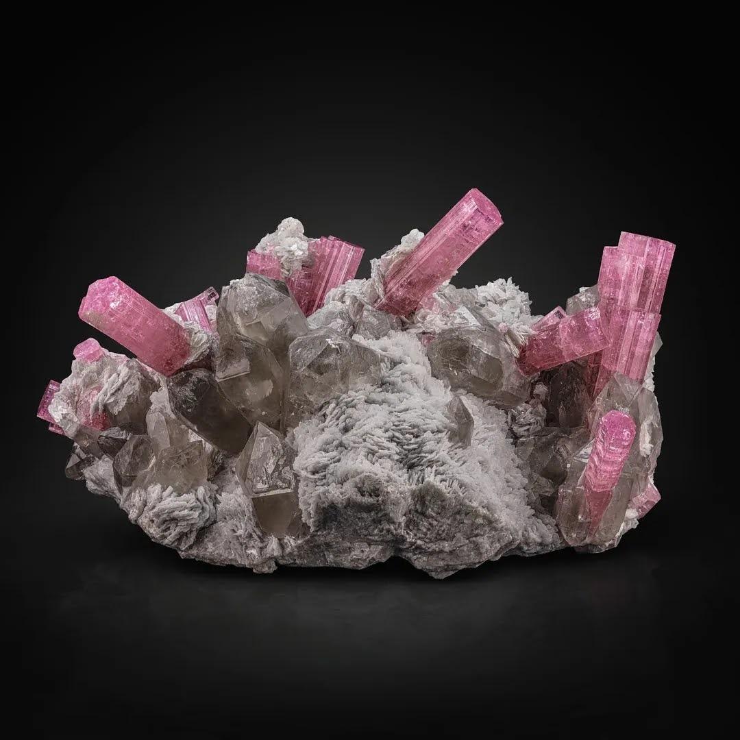 Adam Style Natural Specimen Of Tourmaline With Quartz On Cleavelandite From Afghanistan For Sale