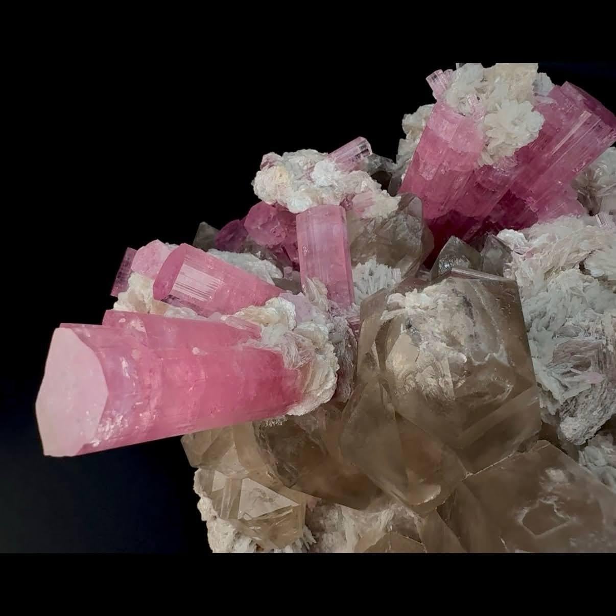 Crystal Natural Specimen Of Tourmaline With Quartz On Cleavelandite From Afghanistan For Sale