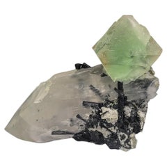 Natural Specimen Of Vibrant Fluorite On Quartz From Pakistan