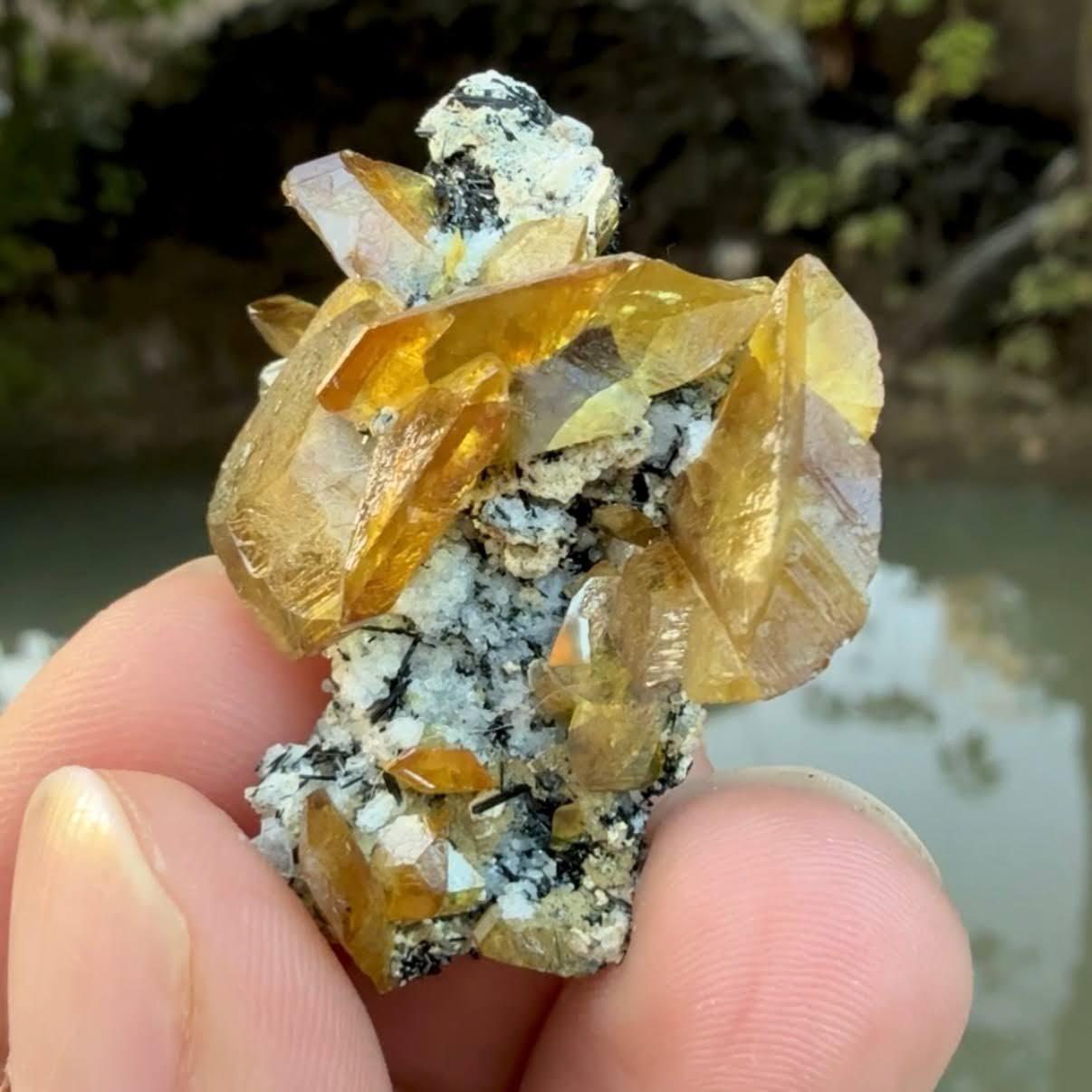 Spécimen naturel de sphène jaune avec aegirine du Pakistan Bon état - En vente à Peshawar, PK