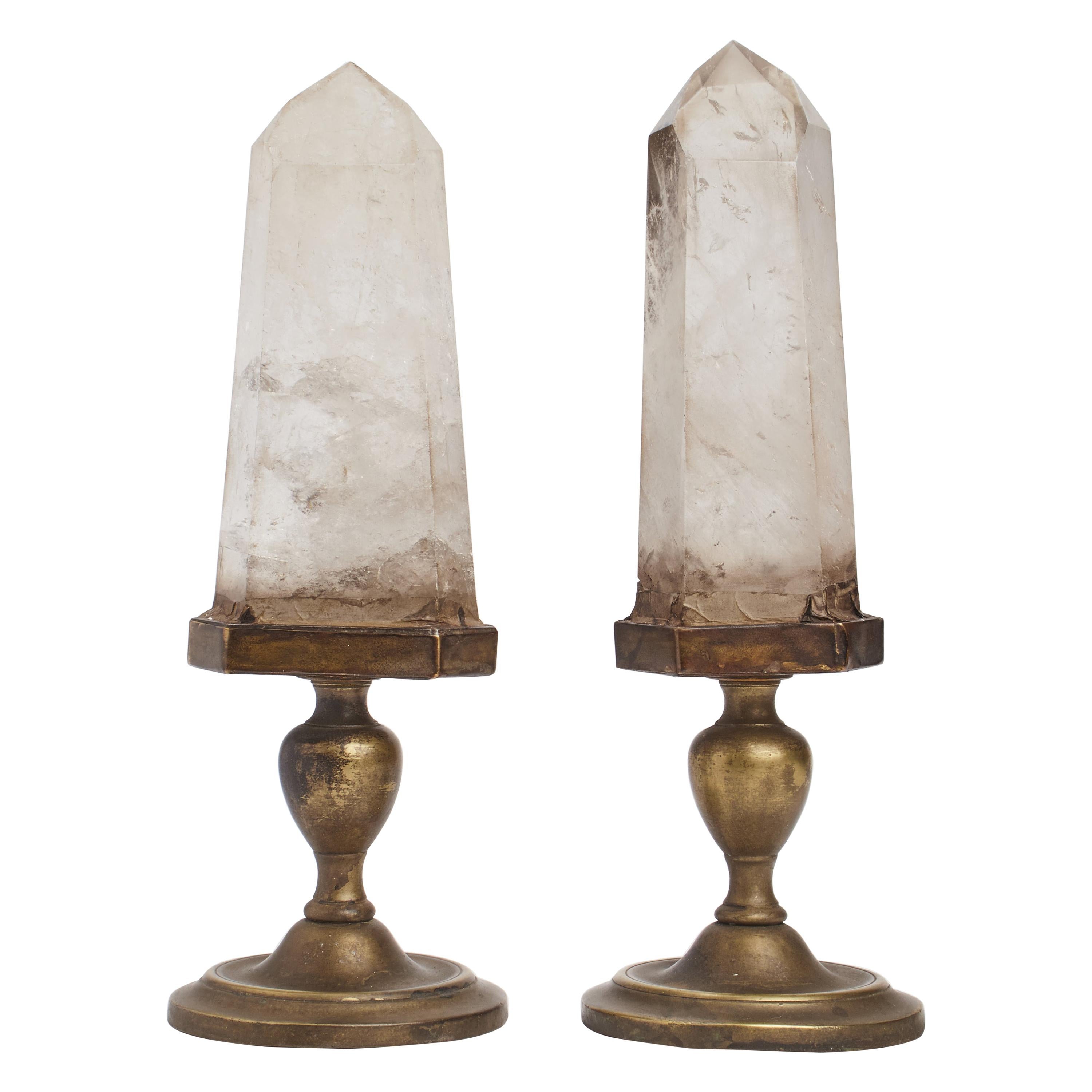 Natural Specimen Pair of Big Rock Cristals, Italy, 1880