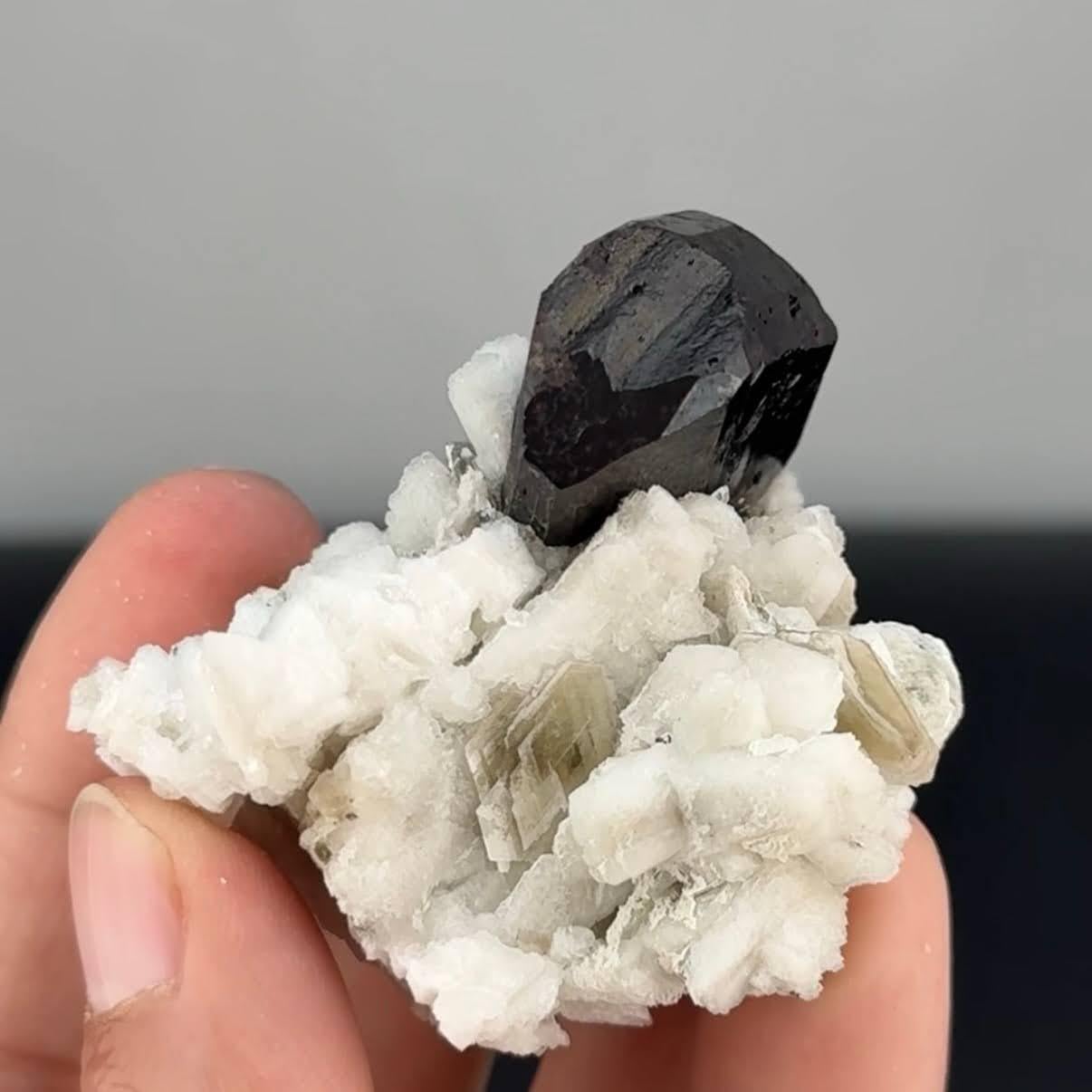 Espécimen natural de tantalita con moscovita en matriz procedente de Afganistán Estilo Adán en venta