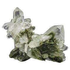Natural Specimen Terminated Chlorite Quartz Cluster with Luster from Pakistan
