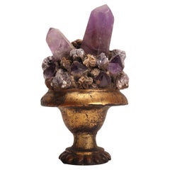 Espécimen natural: con cristales de amatista, mica y rosa del desierto, Italia 1880.