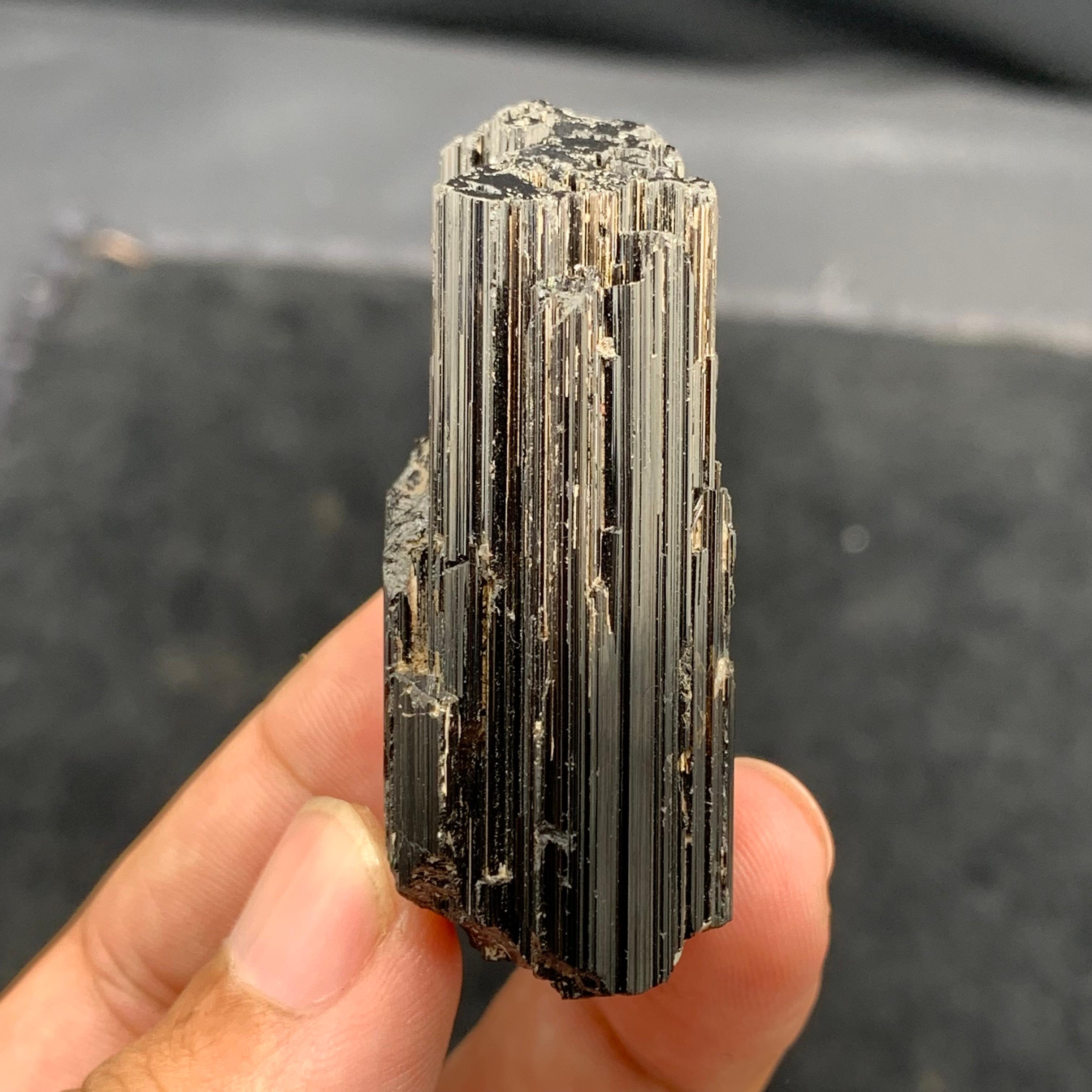 Natural Spessartine Garnet Attached With black Tourmaline Crystal For Sale 8