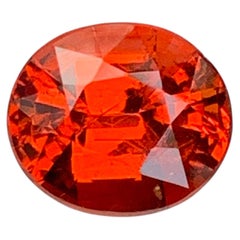 Garnet natural de espessartita, de color naranja intenso y talla ovalada, para anillos y joyas