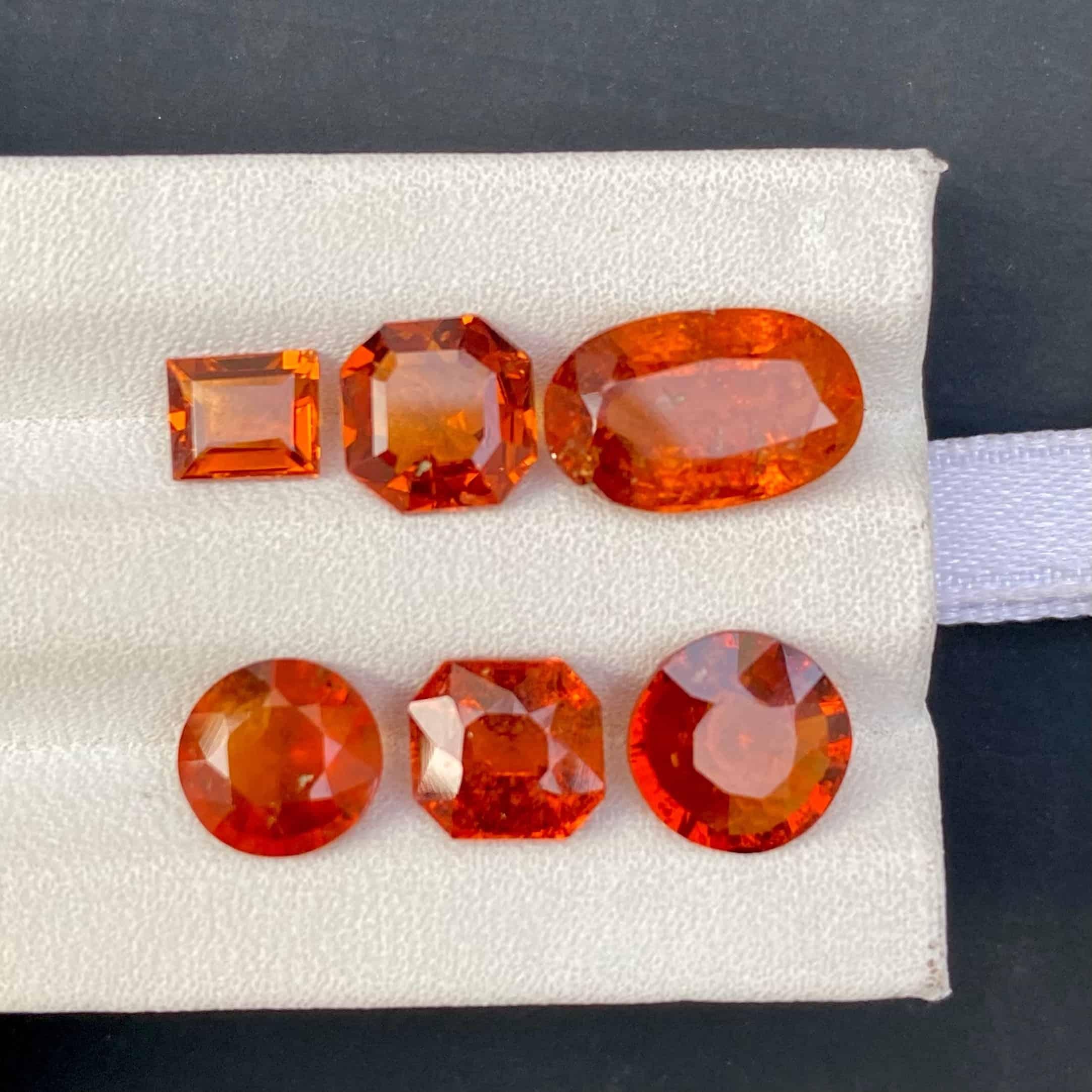 Modern Natural Spessartite Orange Garnet Stones Lot Loose Gemstone From Africa For Sale