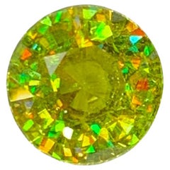 Pierre précieuse Nature Sphène Titanite : 1.12 Carat Round, June Birthstone