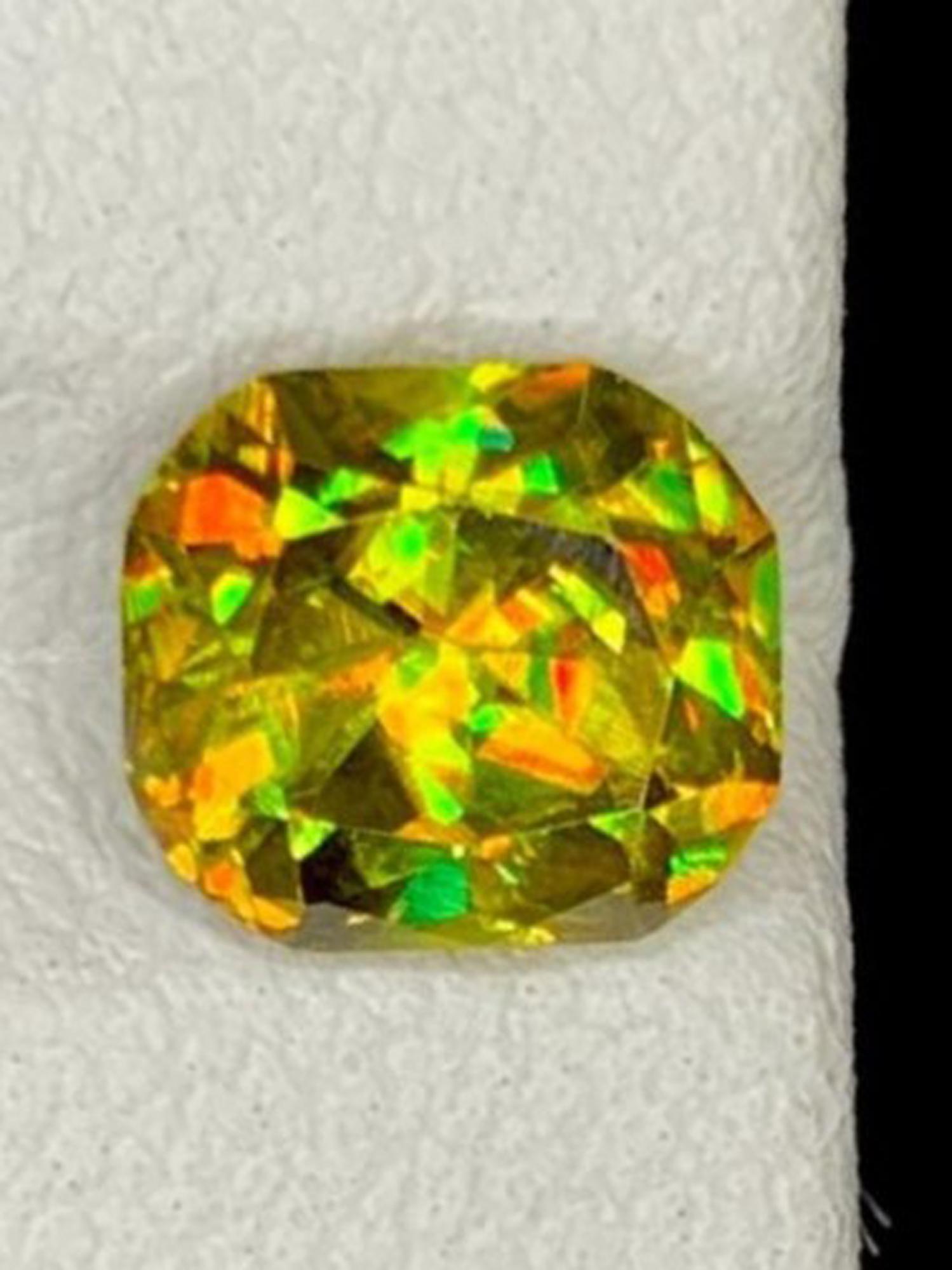 Natural Sphene Titanite Gemstone: 1.73 Carat Yellow Fancy Cut, June ...