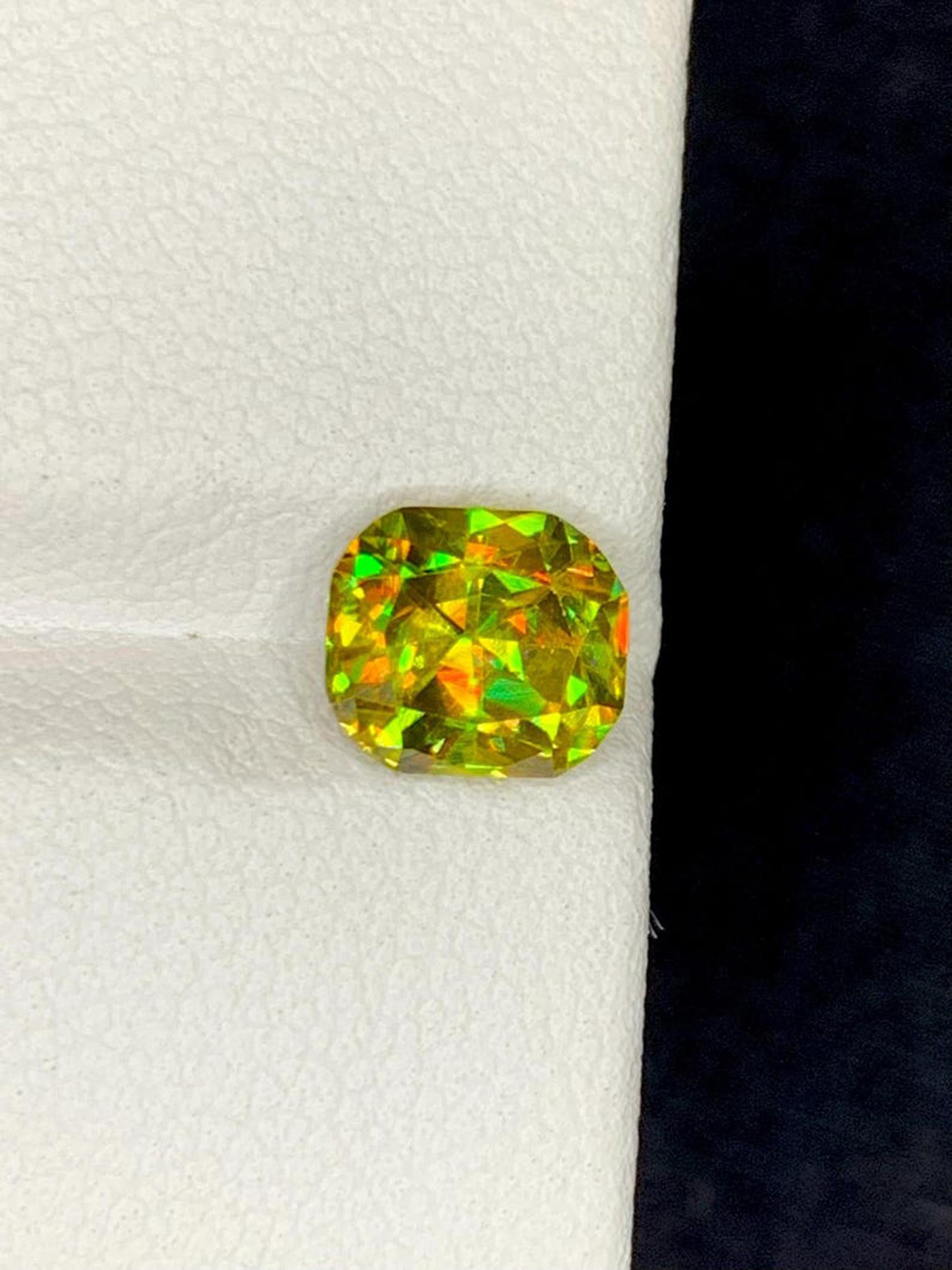Natural Sphene Titanite Gemstone: 1.73 Carat Yellow Fancy Cut, June ...