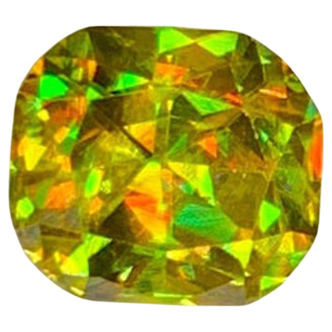 Natural Sphene Titanite Gemstone: 1.73 Carat Yellow Fancy Cut, June Birthstone