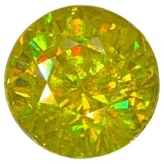 Pierre précieuse Nature Sphène Titanite : 2.42 Carat Round, June Birthstone