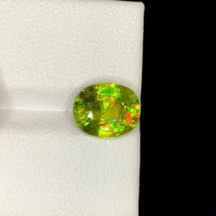 Nature Sphene Titanite Gemstone : 3.10 Carat Oval Cut June Birthstone