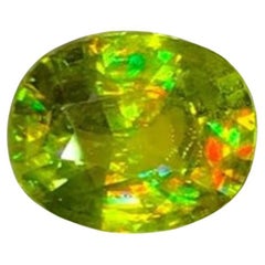 Natural Sphene Titanite Gemstone: 3.10 Carat Oval Cut June Birthstone