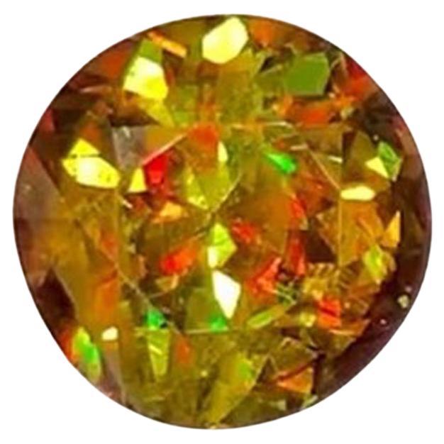 Piedra preciosa de titanita esfena natural: 4,73 quilates talla redonda multicolor para joyería