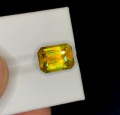 Natural Sphene Titanite Gemstone: 6.20 Carat Emerald Cut, June Birthstone