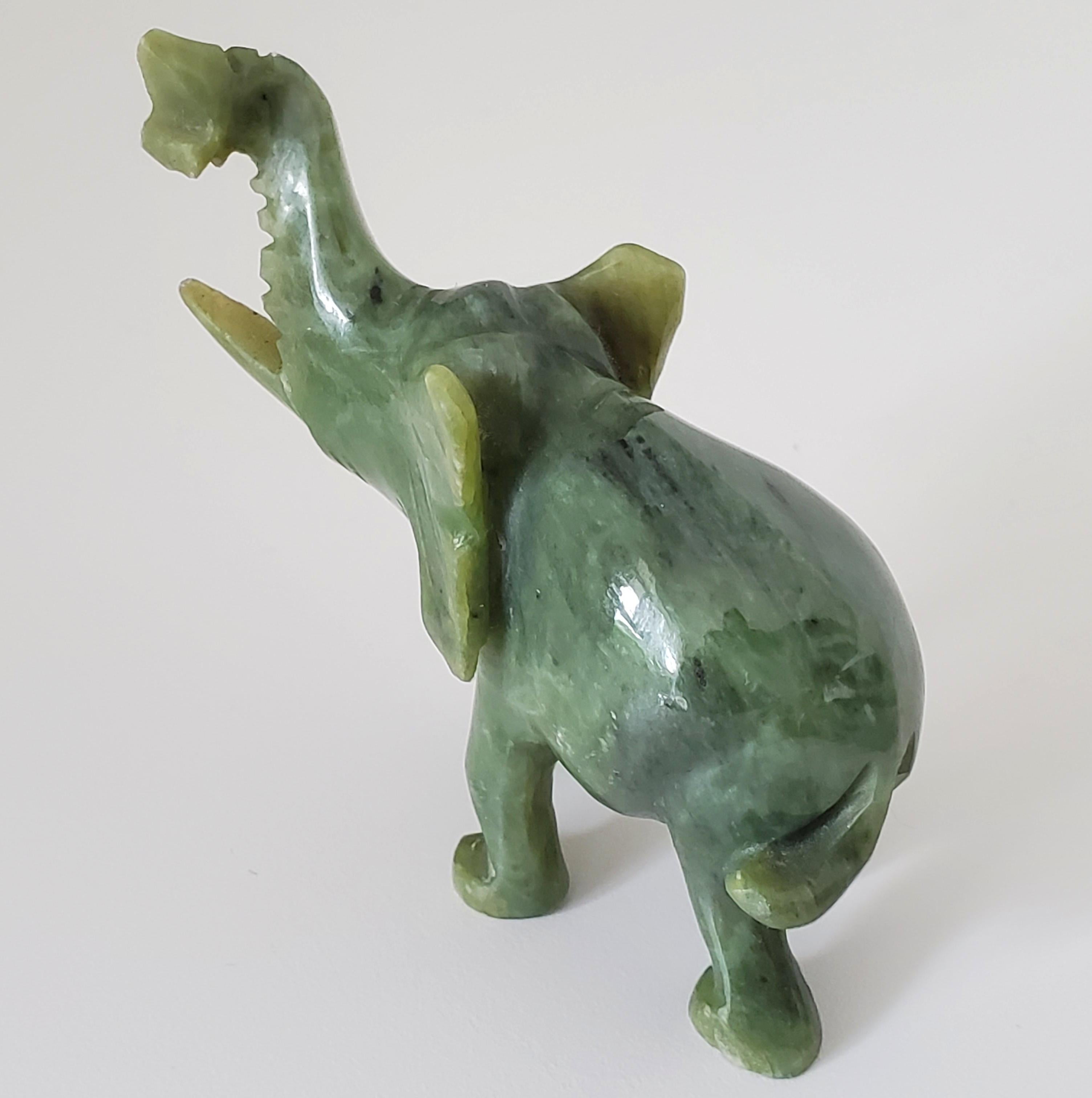 19th Century Natural Spinach Jade Animal Figurines from Qing Dynasty For Sale