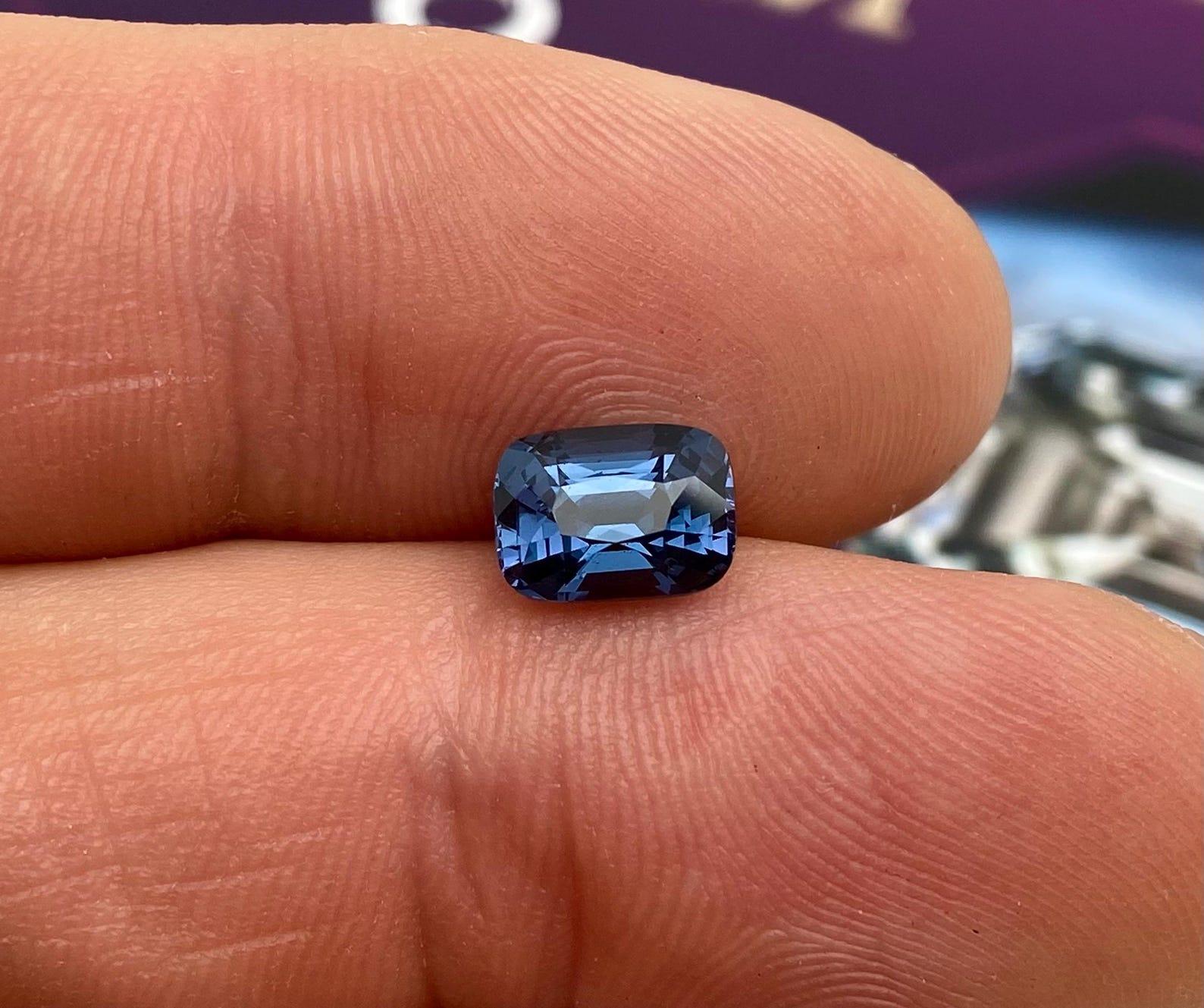 Natural Spinel Cobalt blue Loose Gemstone 2.04 Ct., Certificate, cushion cut. Origin Tanzania

Laboratory certified GFCO
Gemstone Color: Cobalt Blue
Gemstone Type: Spinel
Gemstone size: 8.32x6.07x4.83 mm
Gemstone Shape: Cushion Cut
Gemstone