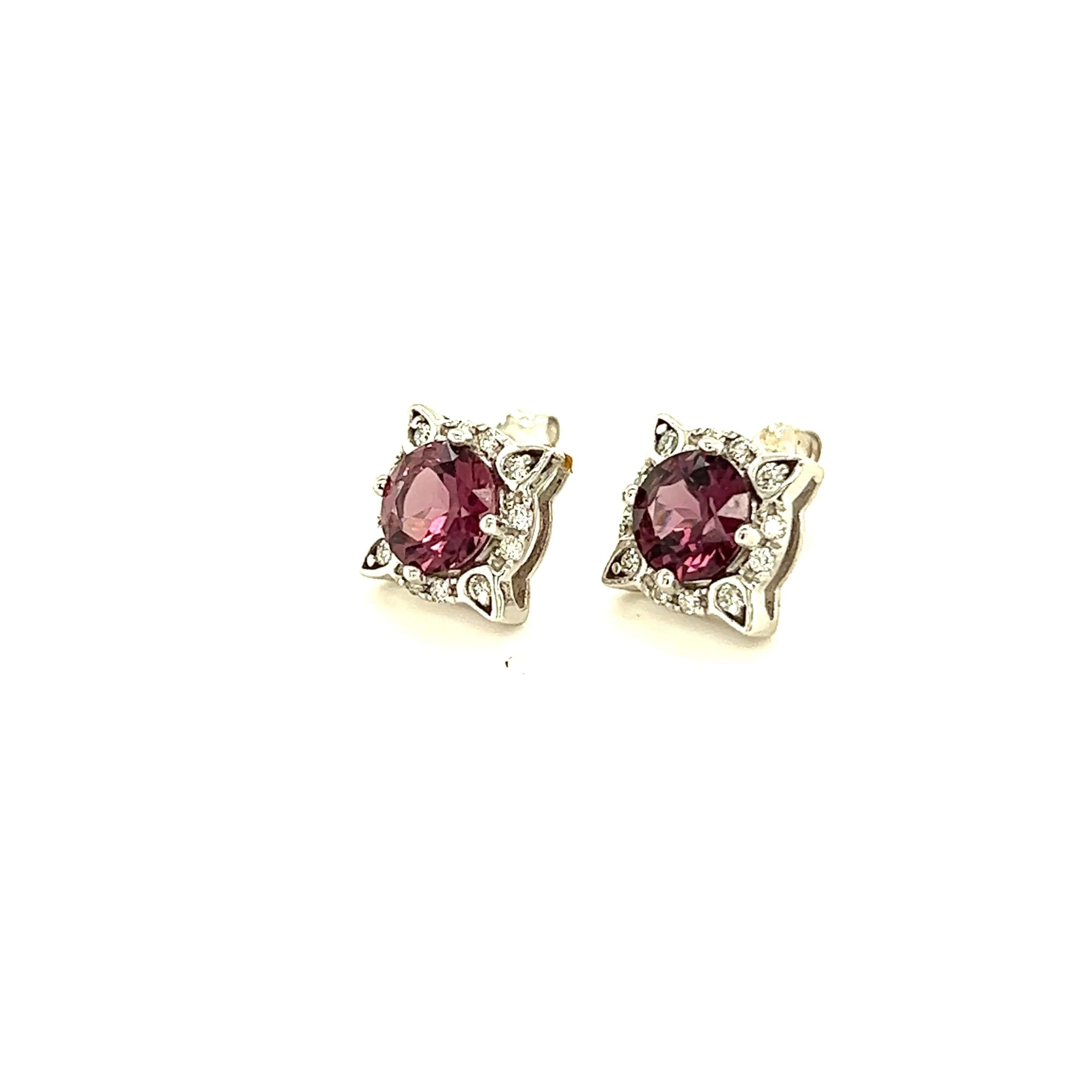 Brilliant Cut Natural Spinel Diamond Earrings 14k Y Gold 2.04 TCW Certified  For Sale