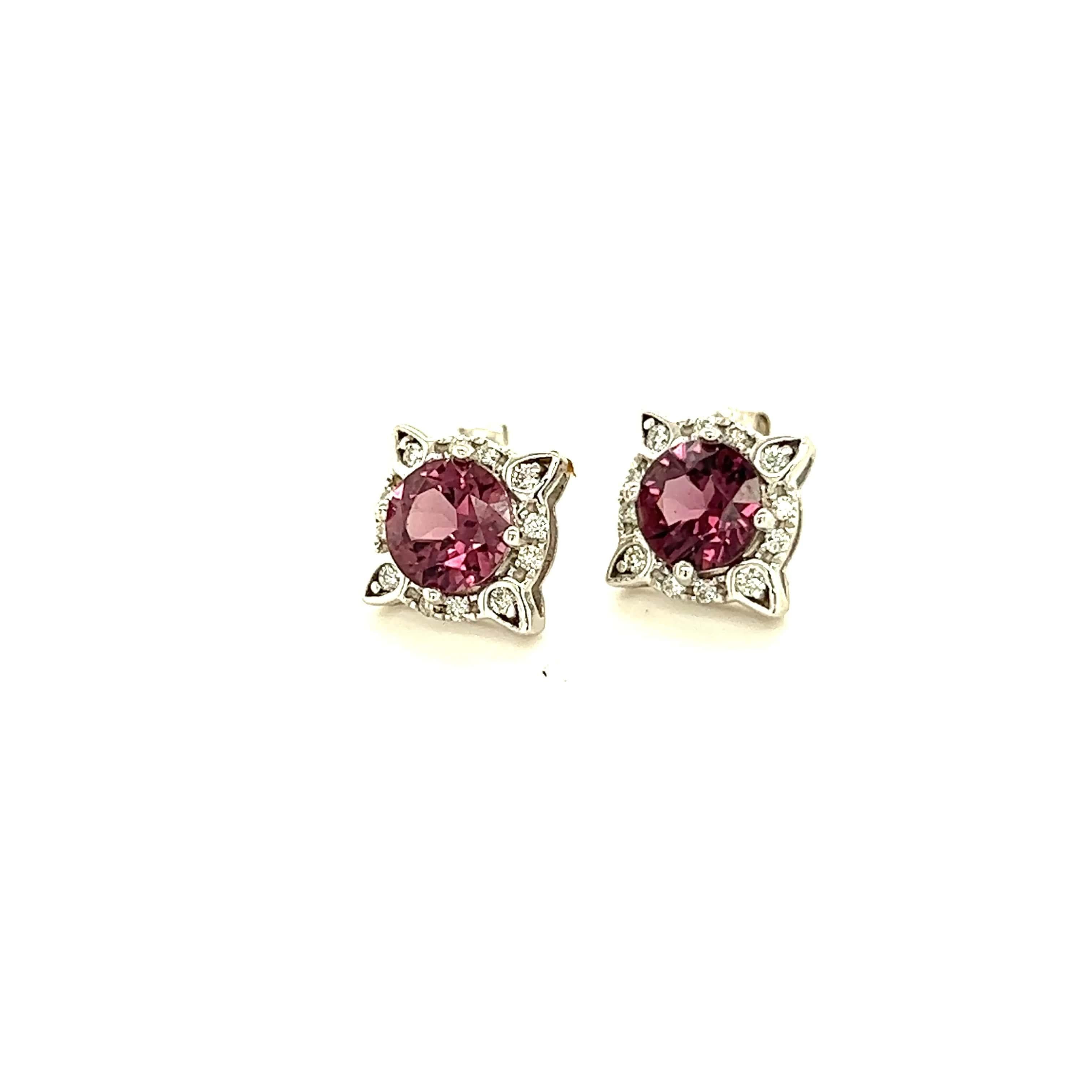 Natural Spinel Diamond Earrings 14k Y Gold 2.04 TCW Certified  For Sale 1