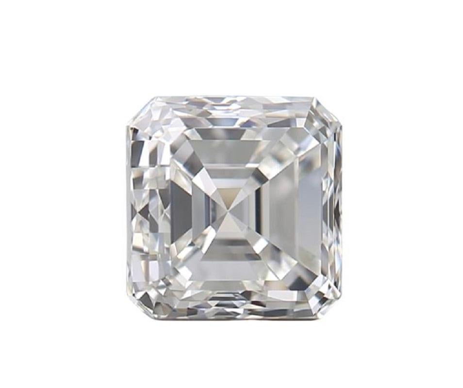 Natural Square Emerald Diamond in a 2.02 Carat F VS1, GIA Certificate For Sale 2