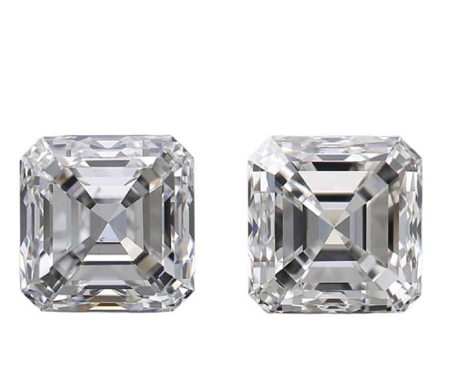 Natural Square Emerald Diamond in a 2.02 Carat F VS1, GIA Certificate For Sale 5