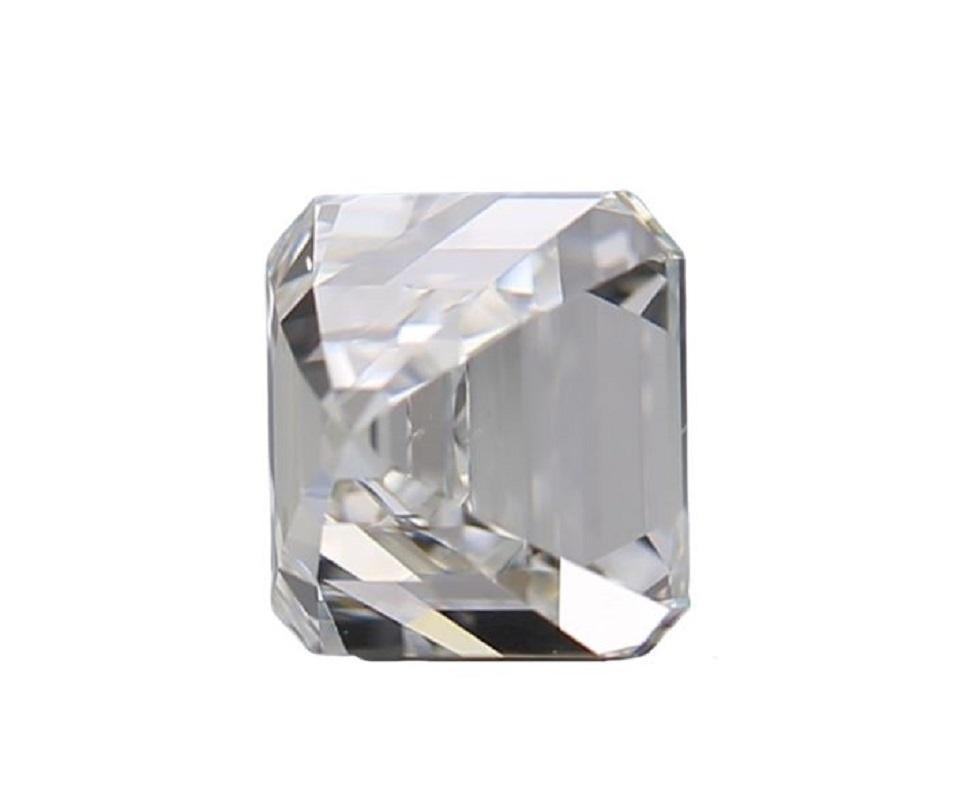 Women's or Men's Natural Square Emerald Diamond in a 2.02 Carat F VS1, GIA Certificate For Sale
