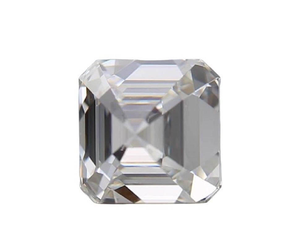 Natural Square Emerald Diamond in a 2.02 Carat F VS1, GIA Certificate For Sale 1