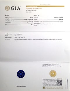 Natürlicher Sri Lankanischer Blauer Saphir Edelstein 6,66 Karat mit GIA Bericht