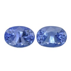 Natural Sri Lankan Light Cornflower Blue Ceylon Sapphire Matching Pair 1.91 cara