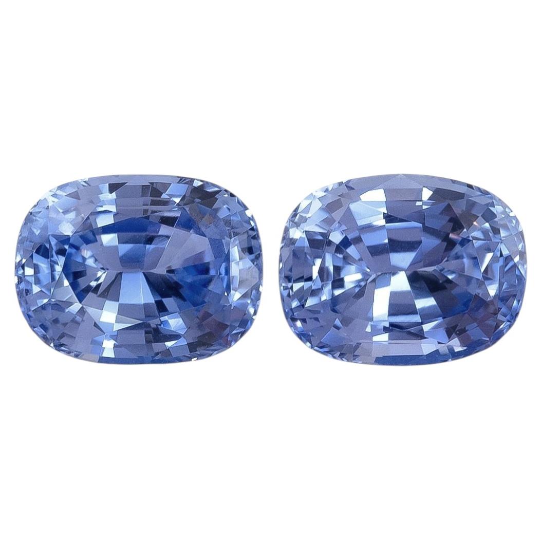 Natural Sri Lankan Light Cornflower Blue Ceylon Sapphire Matching Pair 3.52 cts For Sale