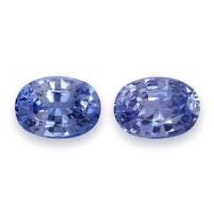 Natural Sri Lankan Light Cornflower Blue Ceylon Sapphire Matching Pair 4.04 cara
