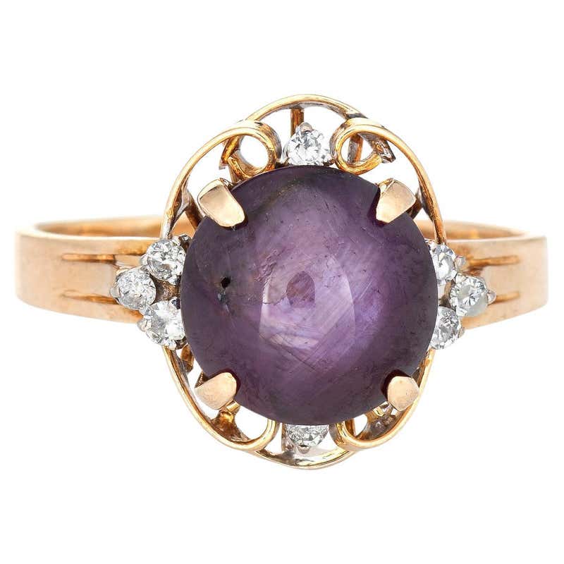 Vintage N Teufel Crescent Moon Star Diamond Spinner Ring 14 Karat Gold ...