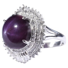 Natürlicher Stern Rubin Platin Ring